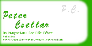 peter csellar business card